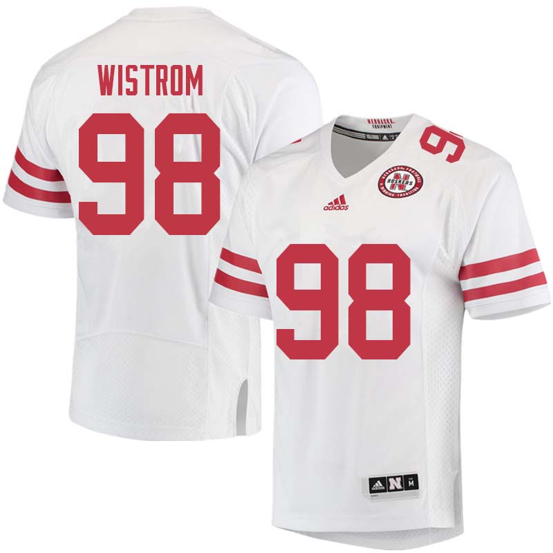 Men #98 Grant Wistrom Nebraska Cornhuskers College Football Jerseys Sale-White